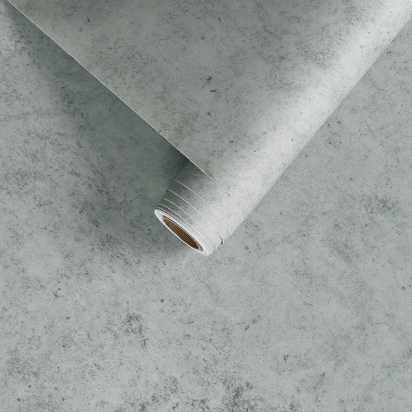 VaryPaper 15.7''x118'' Grey Concrete Wallpaper Textured Peel and Stick Concrete Contact Paper Removable Waterproof Self Adhesive Thick Cement Vinyl Film Roll for Bathroom Walls Countertops Cabinets
