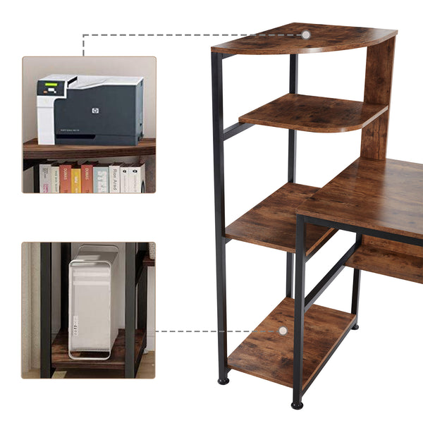 Lamzip Wulnut Desk with Bookcase