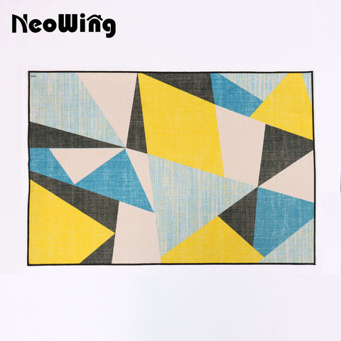 NeoWing Blue Geometric Floor Carpet 2FT x 6FT