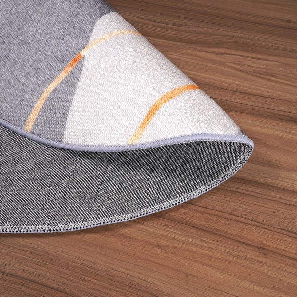 DIWILD Grey Waves Carpet Diameter 15.7''