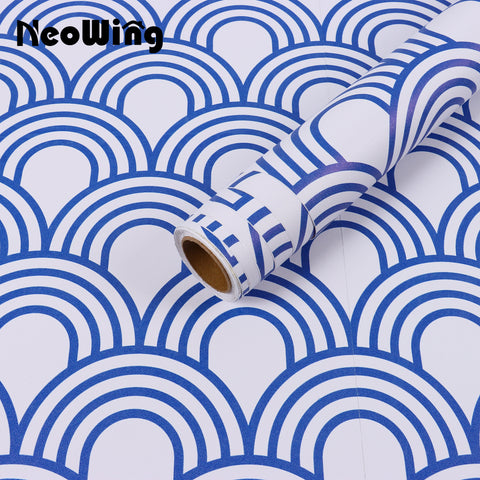 NeoWing Blue Geometric Vinyl Wallpaper