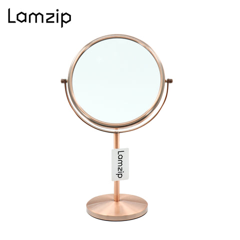 Lamzip Two-Sided Swivel Bronze Finish Makeup Mirror