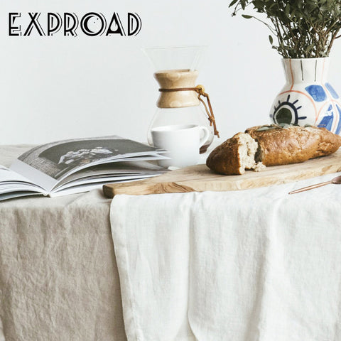 EXPROAD 100% Pure Flax Tablecloth 59" x 79"